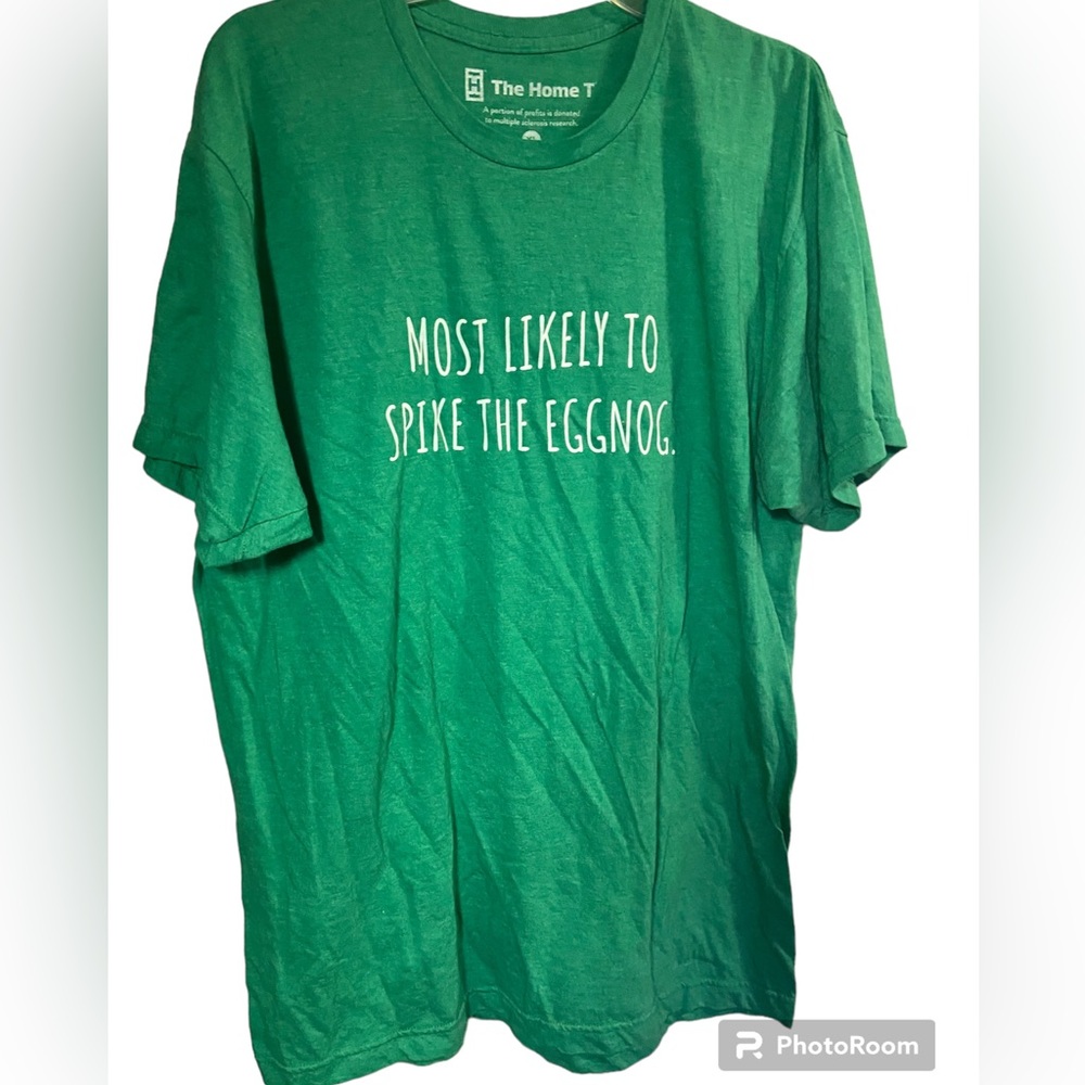 The Home T crewneck shortsleeve green holiday xmas Christmas mens xl extra large